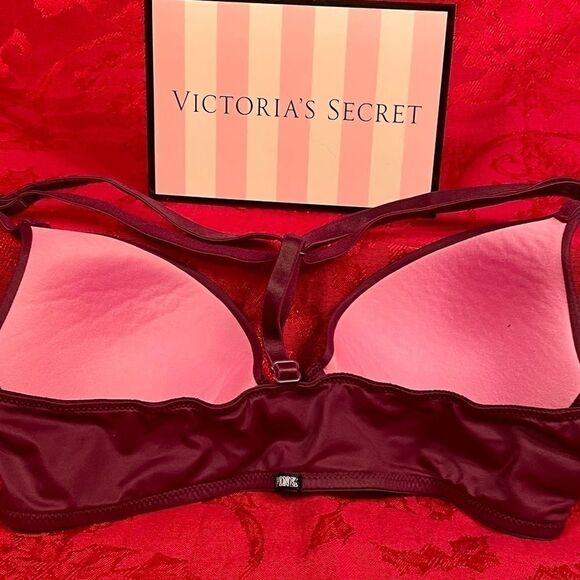 BURGUNDY RACER BACK VS PINK WEAR EVERYWHERE PICK UP 32B - Picture 4 of 6